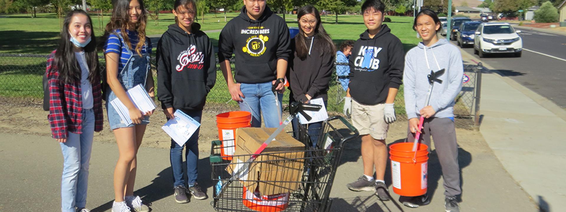 Middle School Students participating in an outdoor groundwater activity