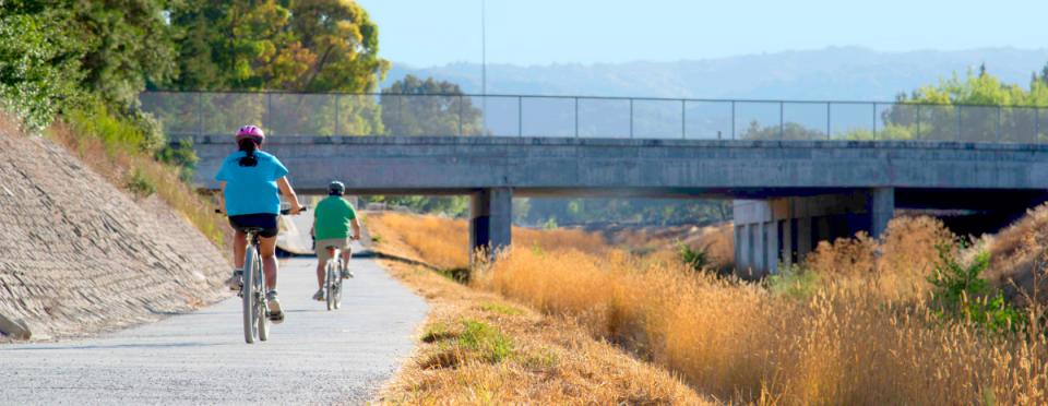 Bikers on path