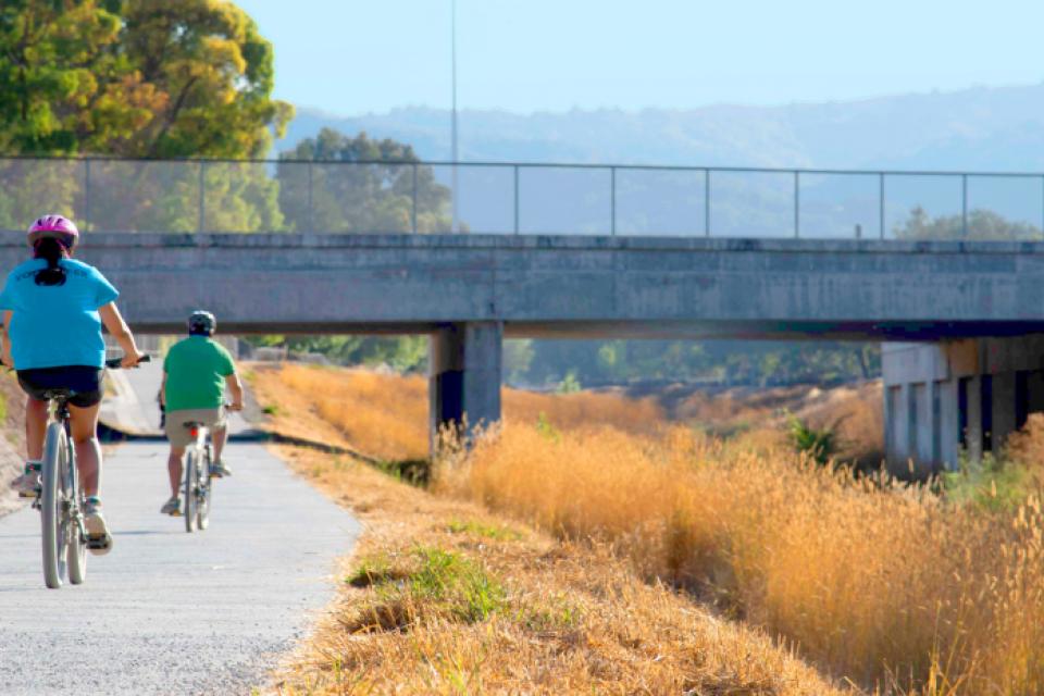 Bikers on path