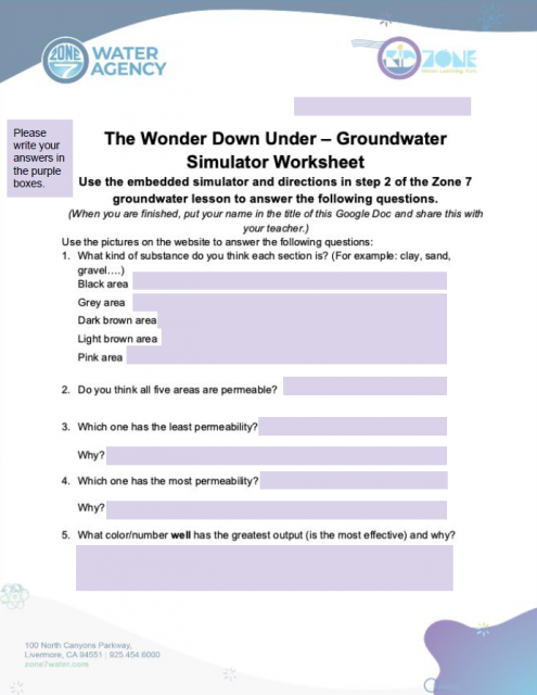 Groundwater Worksheet Thumbnail Image